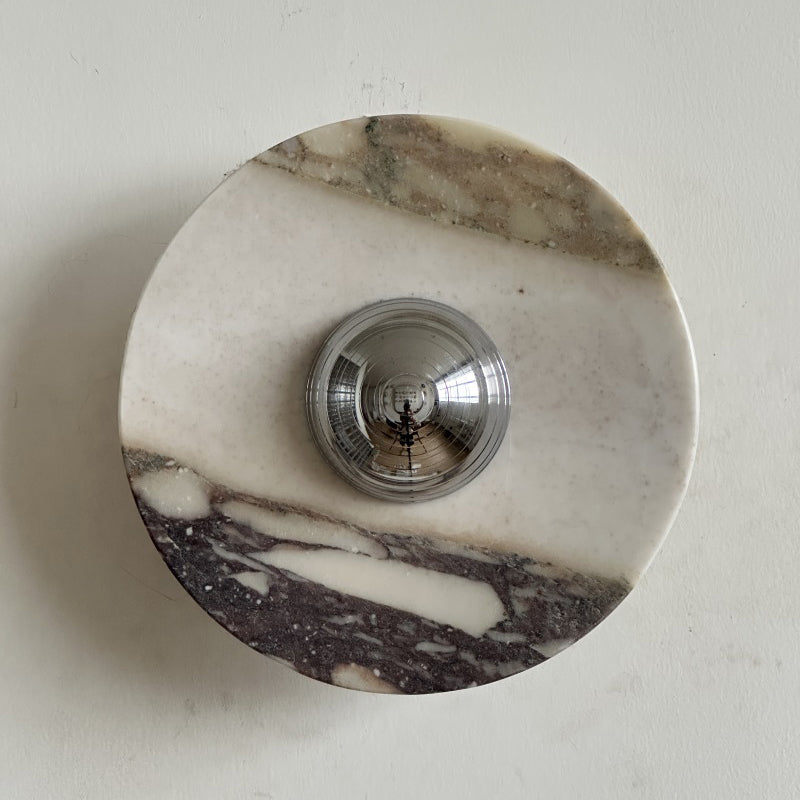 Alter Modern Minimalist Round Marble Metal Sconce Wall Lamp - Lamp Copper