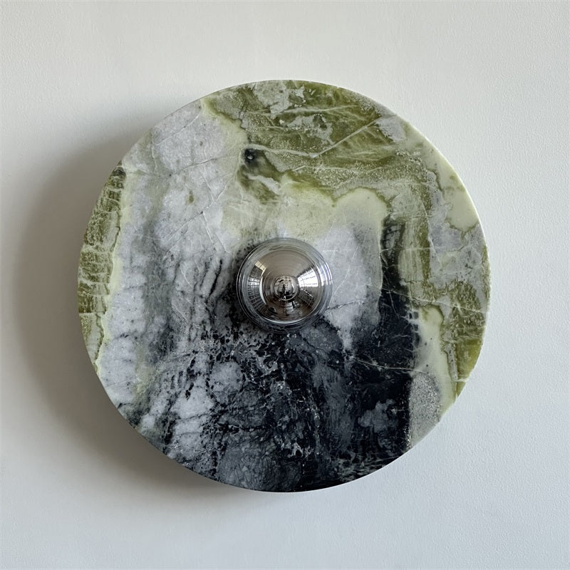 Evvarel Modern Minimalist Green Marble Metal Sconce Wall Lamp - Lamp Copper