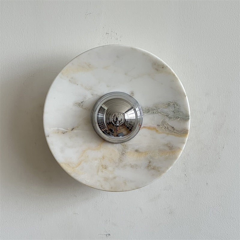 Alba Modern Minimalist Chrome Marble Metal Wall Lamp - Lamp Copper