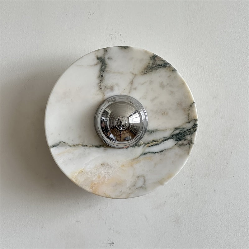 Alba Modern Minimalist Chrome Marble Metal Wall Lamp - Lamp Copper