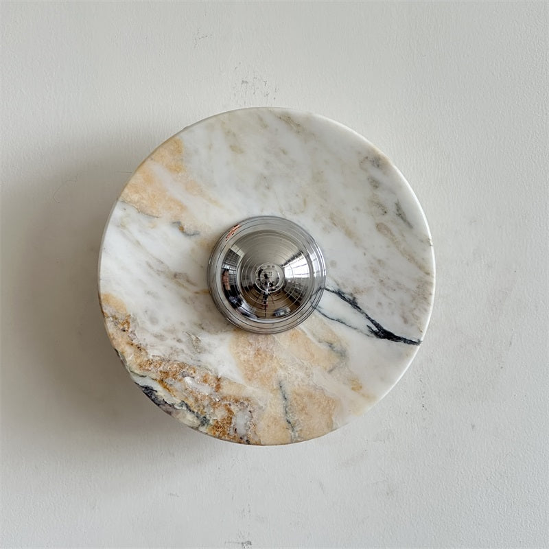 Alba Modern Minimalist Chrome Marble Metal Wall Lamp - Lamp Copper