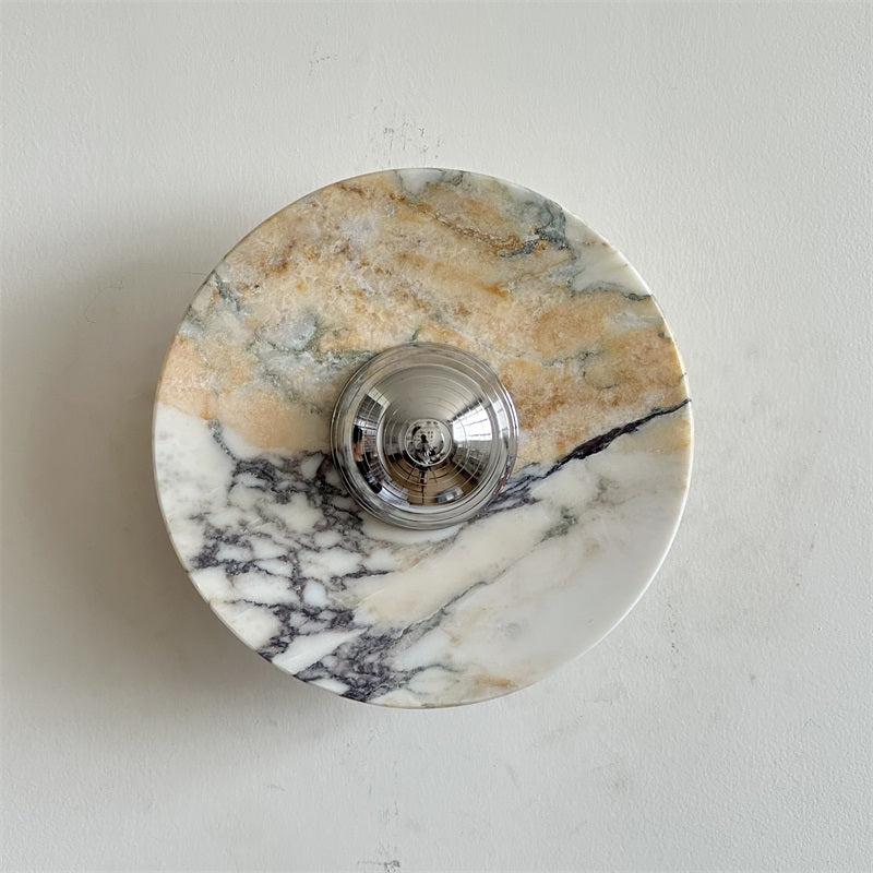 Alba Modern Minimalist Chrome Marble Metal Wall Lamp - Lamp Copper