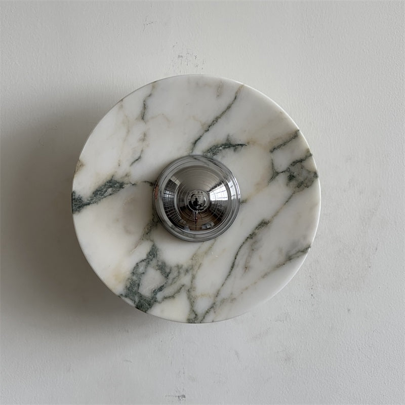 Alba Modern Minimalist Chrome Marble Metal Wall Lamp - Lamp Copper