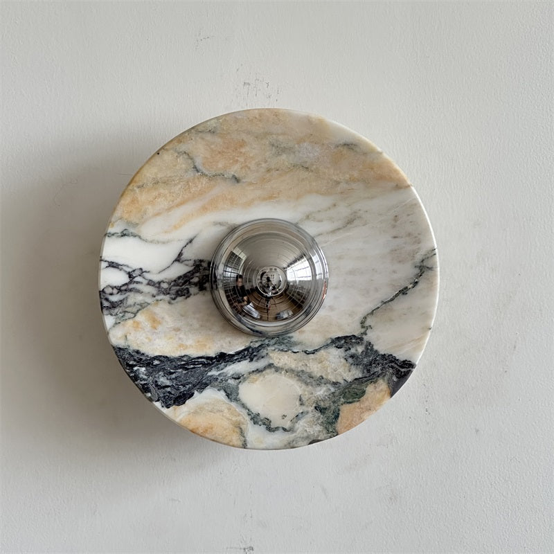 Alba Modern Minimalist Chrome Marble Metal Wall Lamp - Lamp Copper