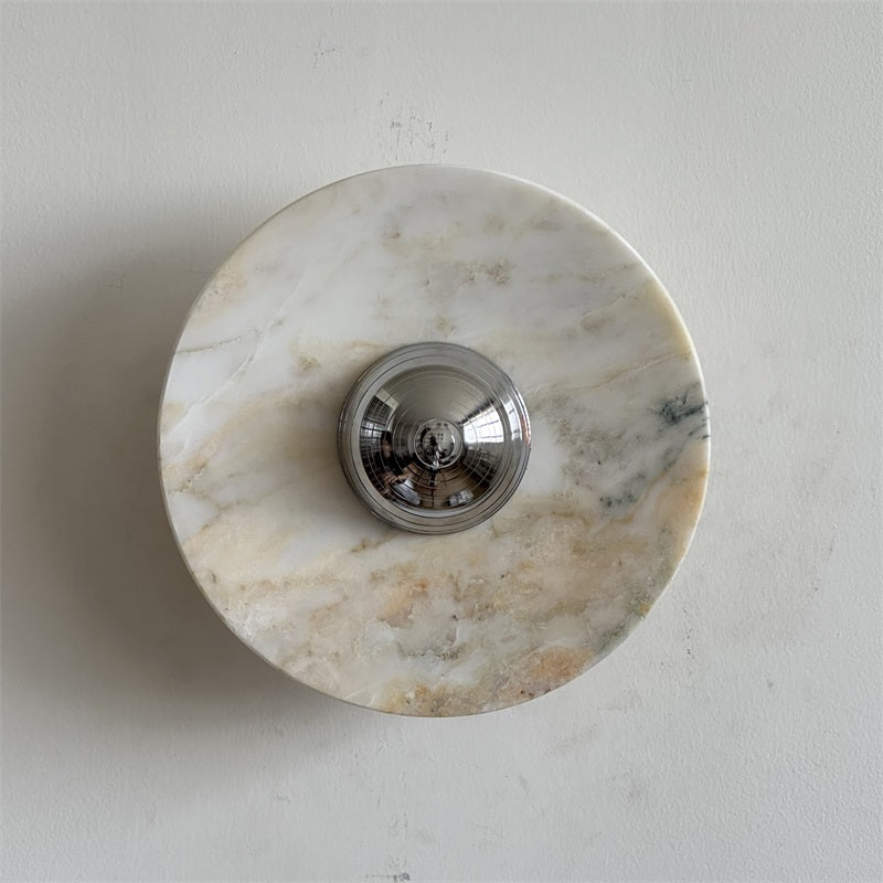 Alba Modern Minimalist Chrome Marble Metal Wall Lamp - Lamp Copper