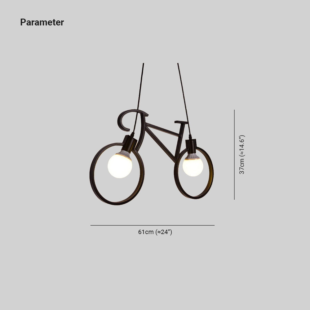 Mira Moderne Créatif Forme De Bicyclette LED Suspension Métal Salon