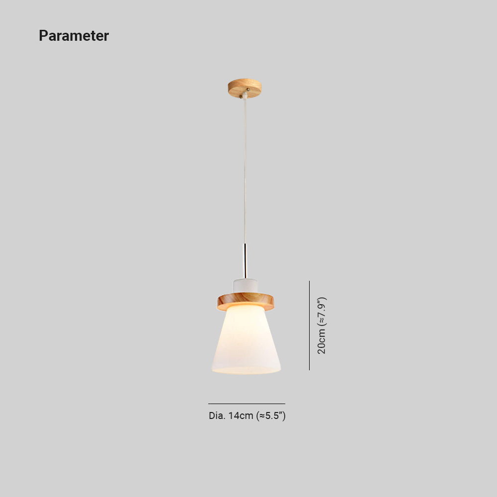 Valentina Minimalisme LED Suspension Bois Verre Chambre À Coucher/Salle À Manger