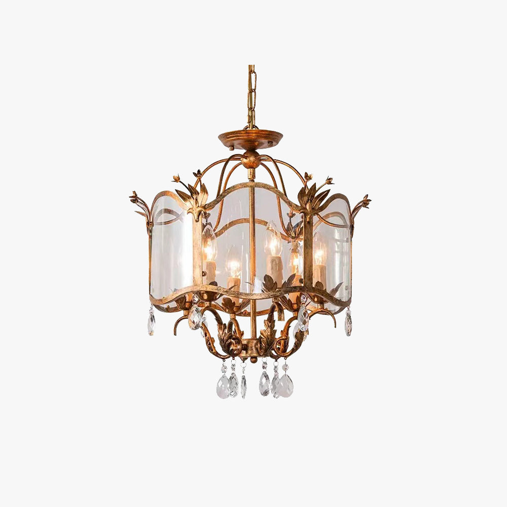 Silva Vintage Forme De Cage Suspension Métal/Verre Salle À Manger