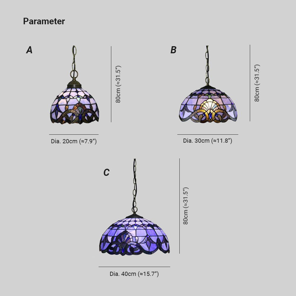 Tiffany Vintage LED Suspension Métal/Verre Chambre À Coucher