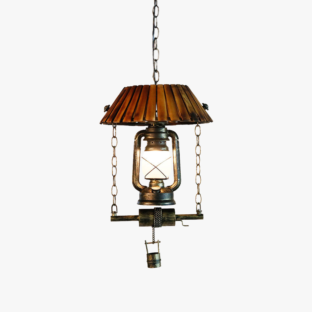 Silva Vintage LED Suspension Design Bambou Chambre À Coucher