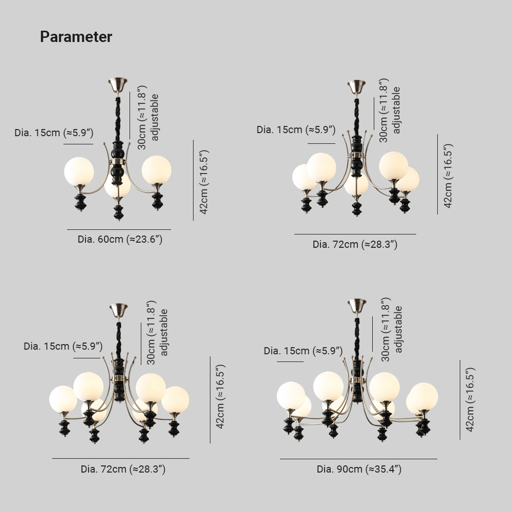 Valentina Suspension Luminaire LED Vintage Blanc Verre Salon