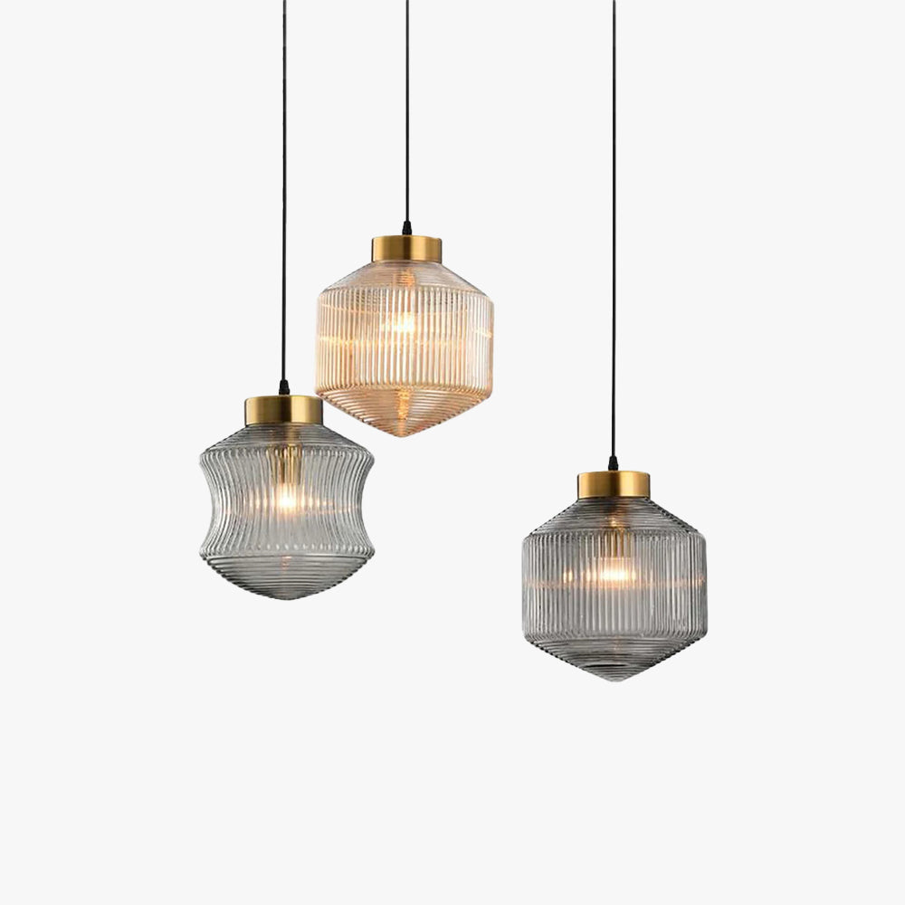 Valentina Suspension Luminaire Moderne LED Gris Fumé Verre Chambre