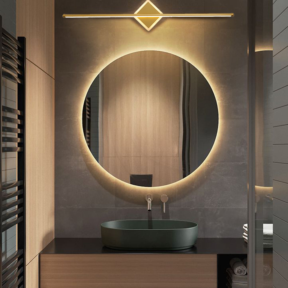 Arisha Applique Murale Ronde/Carrée Moderne Noir/Or, Salle de Bain