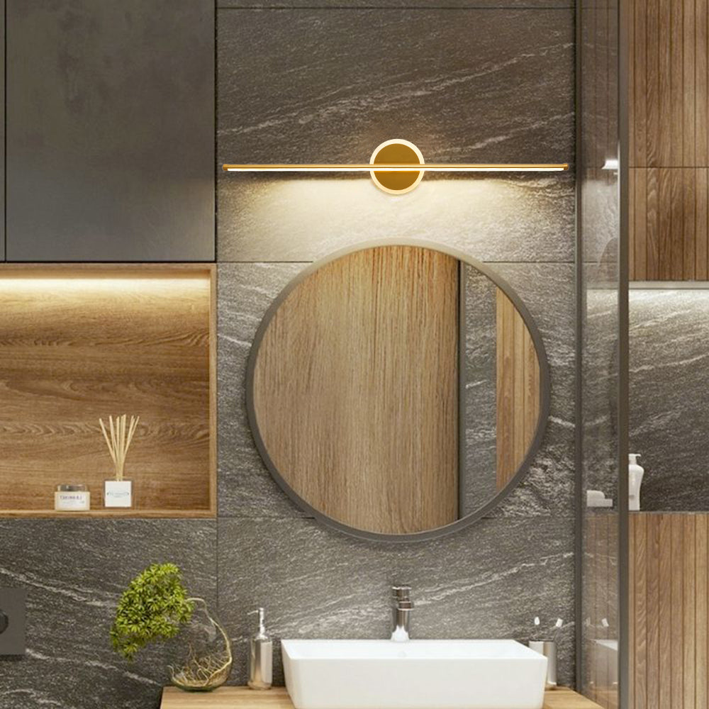 Arisha Applique Murale Ronde/Carrée Moderne Noir/Or, Salle de Bain
