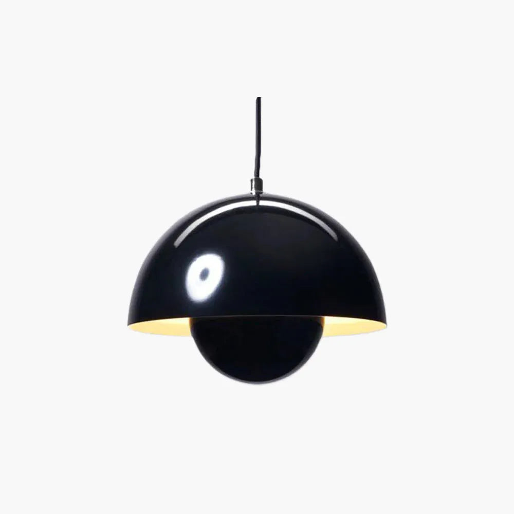 Valentina Suspension Ronde Moderne, Métal, Noir/Blanc/Rouge/Jaune
