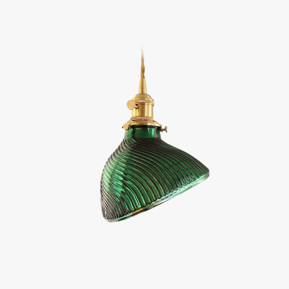 Valentina Suspension Cylindre/Géométrie Vintage, Métal/Verre, Vert, Salle à Manger