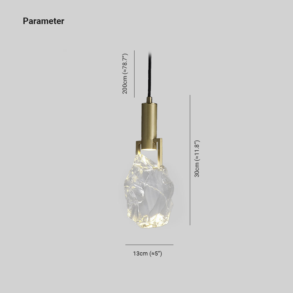 Kristy Suspension Irrégulier Géométrique, Métal/Cristal, Transparent, Chambre