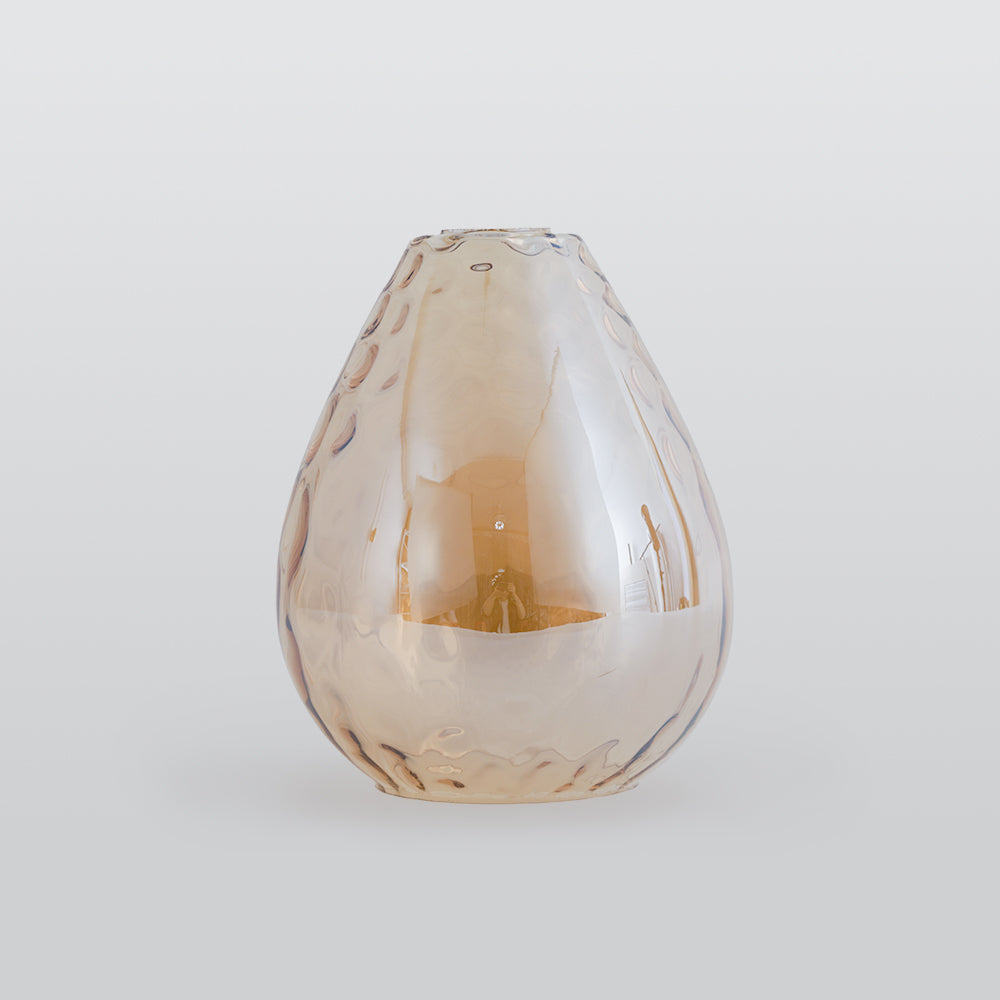 Arisha Vintage LED Suspension Ambre Verre Bois Chambre à coucher