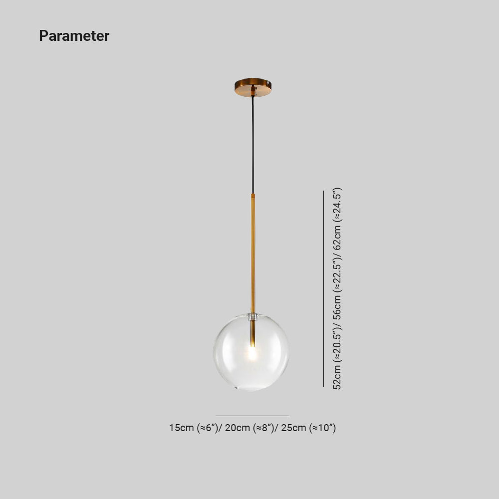 Valentina Glass Bulb LED Suspension Or Métal Verre Chambre à coucher