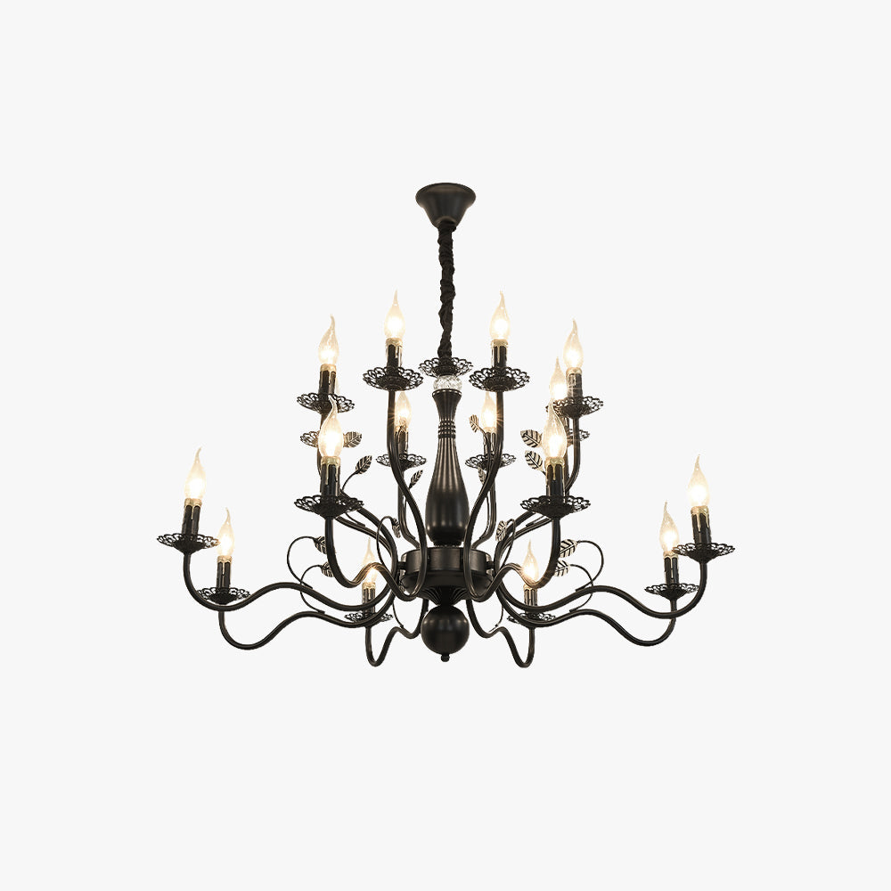 Kristy Vintage LED Lustre Noir/Doré Métal/Cristal Salon Chambre à coucher