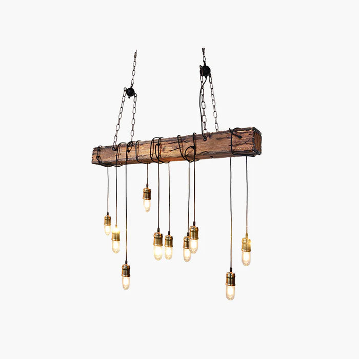 Epoch Vintage LED Lustre  Métal/Verre/Bois Salon Chambre à coucher