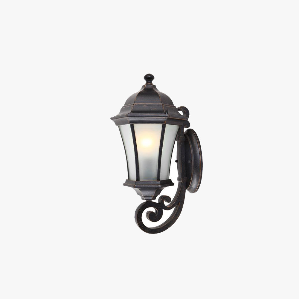 Silva Vintage LED Applique Noir Métal Verre Extérieur Jardin Balcon