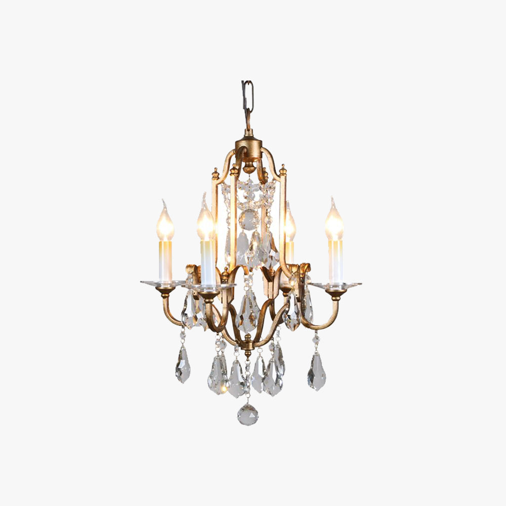 Silva Vintage LED Suspension Laiton Métal Cristal Salon Chambre à coucher