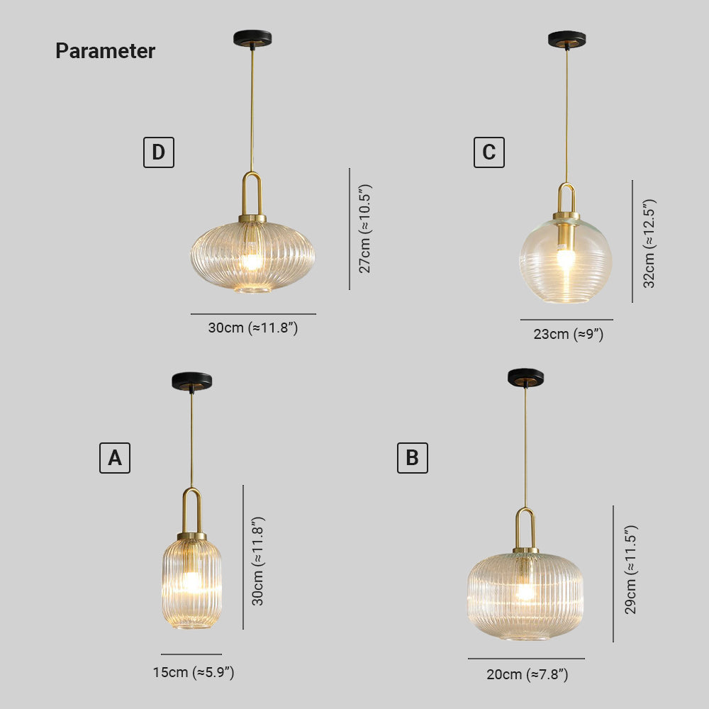 Arisha Moderne LED Suspension Doré Métal Verre Salle à Manger