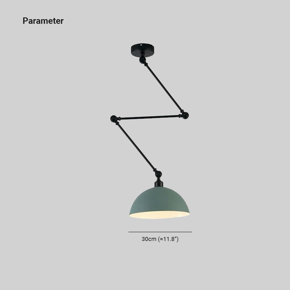 Aria Dôme Moderne LED Suspension Noir/Vert Métal Chambre à coucher