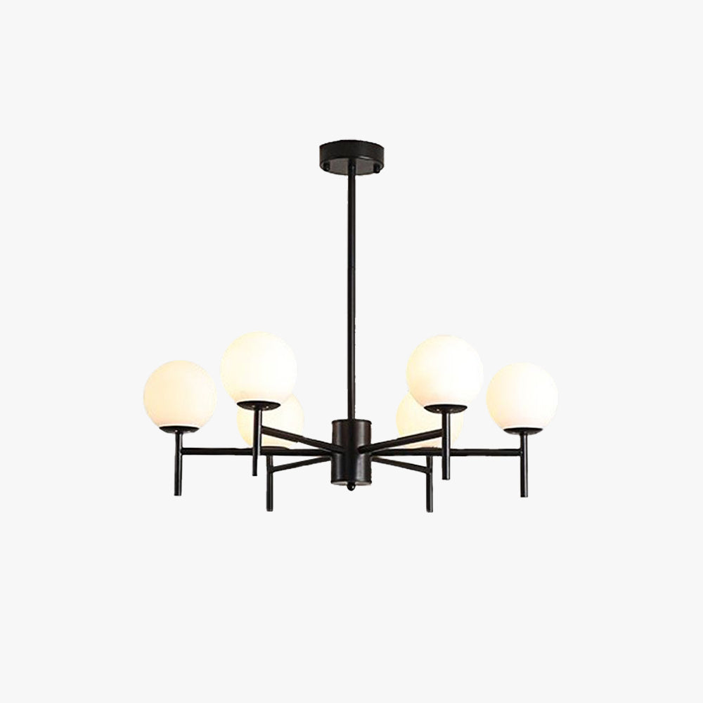 Valentina Bulle Moderne LED Lustre Noir/Doré Métal/Verre  Chambre à Coucher