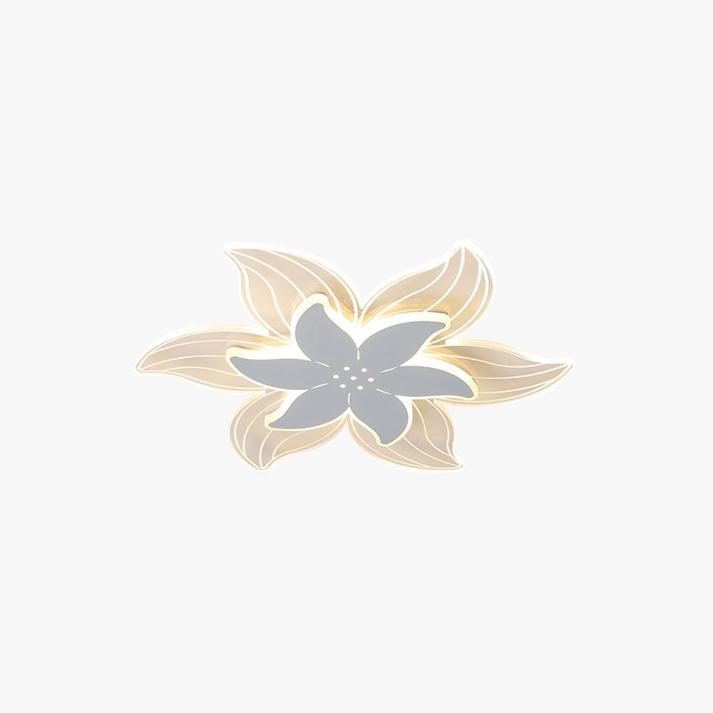 Arisha Fleur Moderne LED Plafonnier Blanc Métal Acrylique Salon