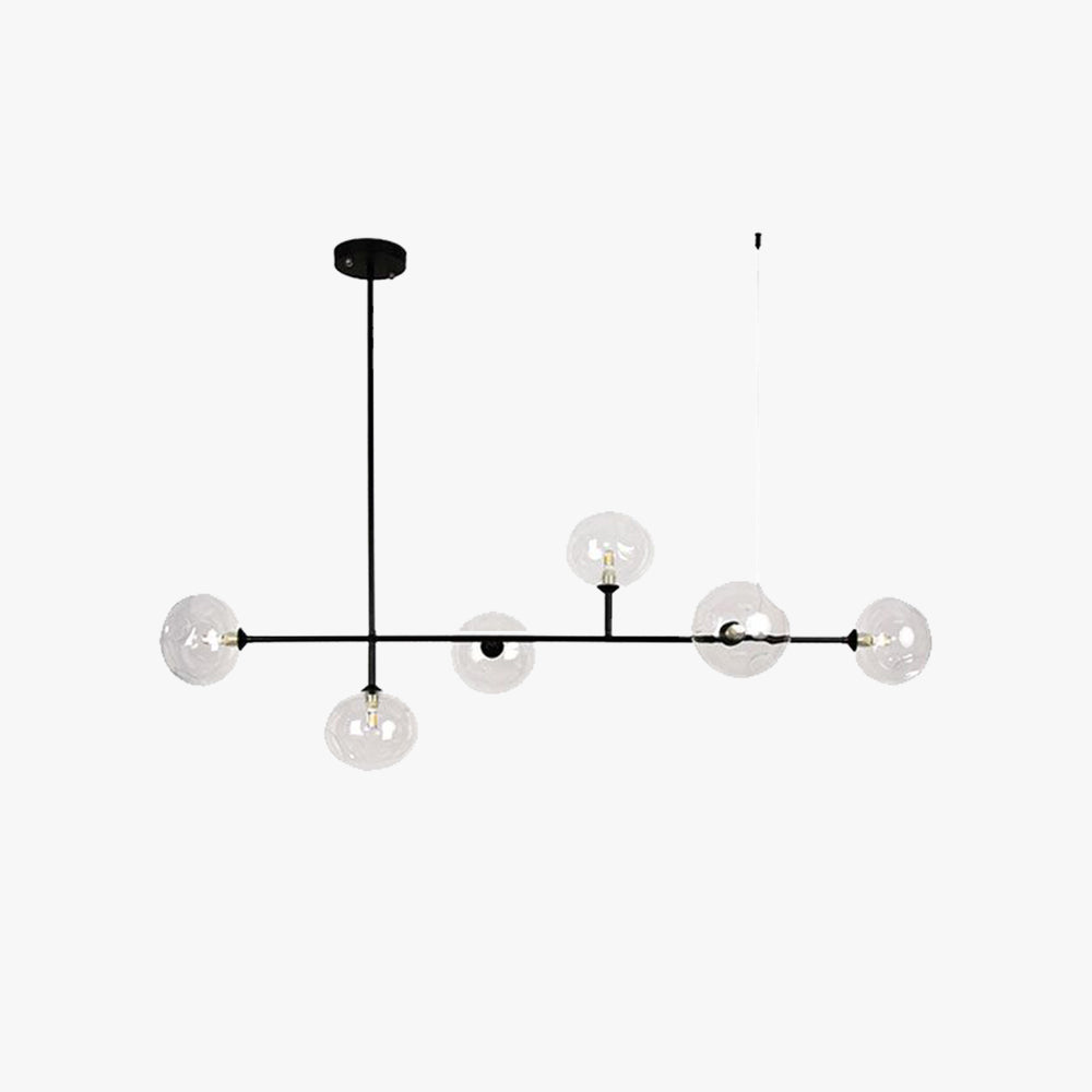 Valentina Moderne LED Suspension Noir Métal Verre Salon Chambre à coucher