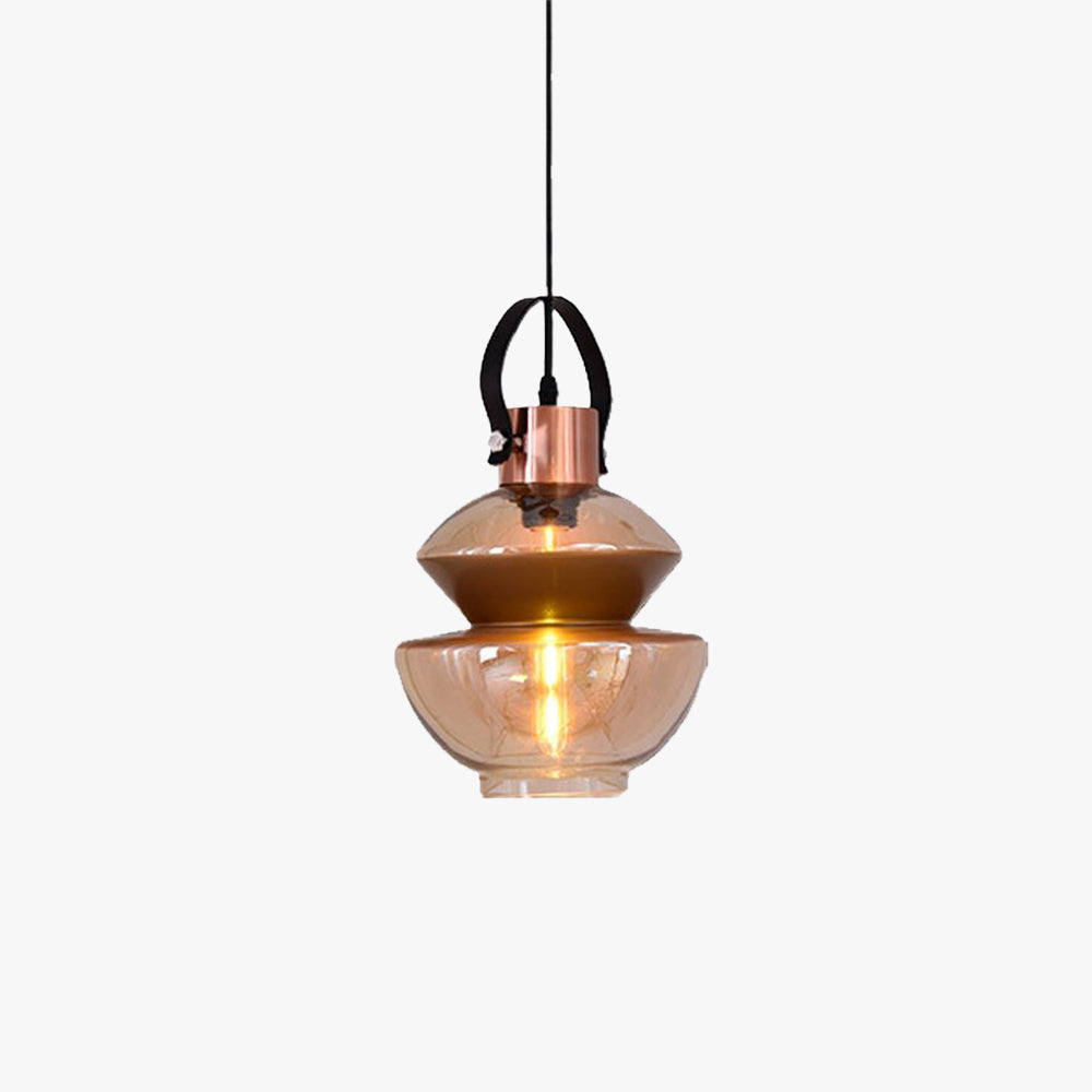 Silva Moderne LED Suspension Ambre Métal Verre Salon Salle à manger