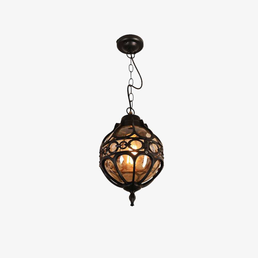 Silva Sphère Vintage LED Suspension Noir Bronze Métal Verre Salon Chambre à coucher