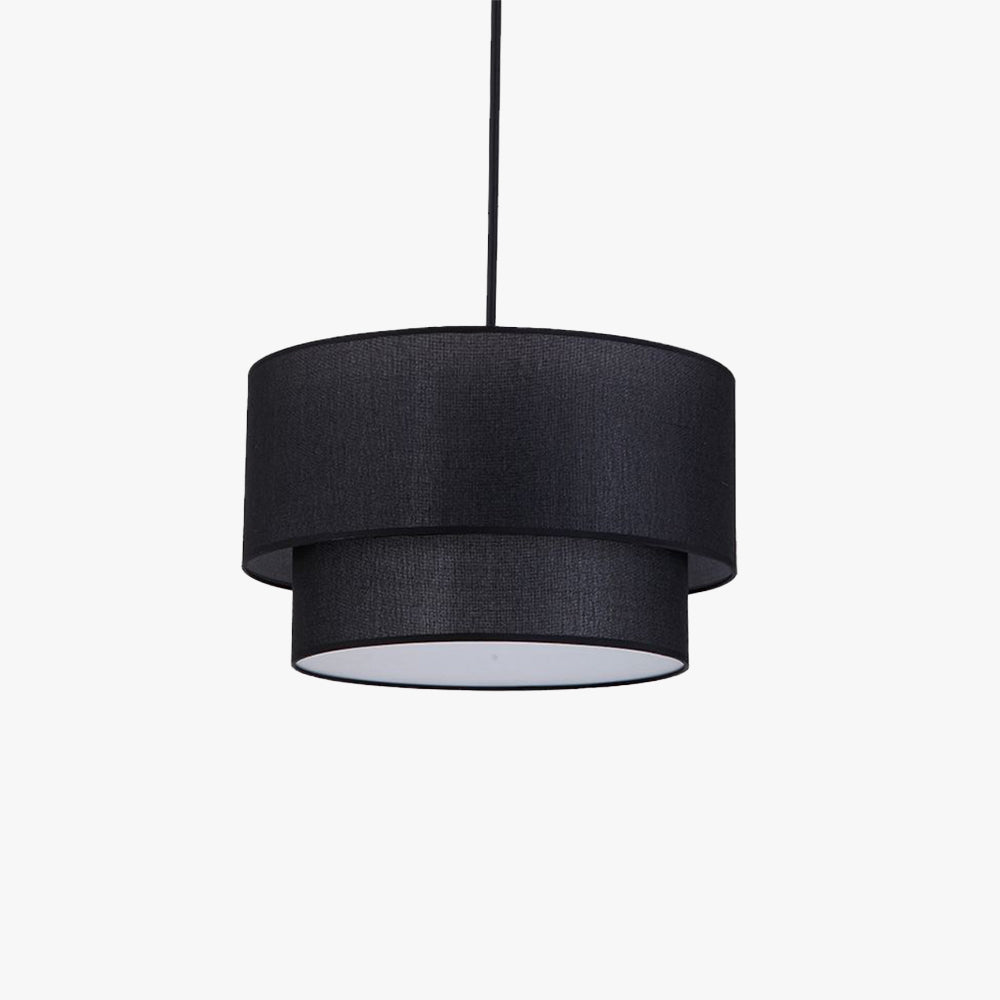 Ritta Moderne LED Suspension Blanc Noir Métal Tissu Salon Chambre à coucher