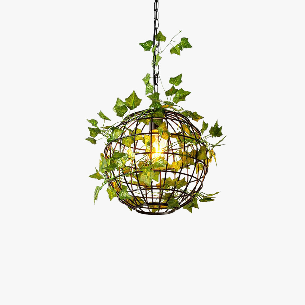Ritta Globe Art Deco LED Suspension Vert Métal Salle à Manger