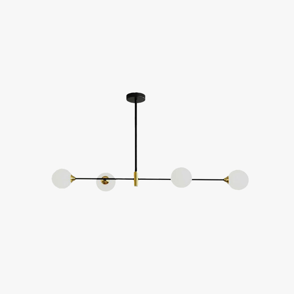 Valentina Suspension Linéaire Minimaliste, Metal/Verre, Blanc, Chambre