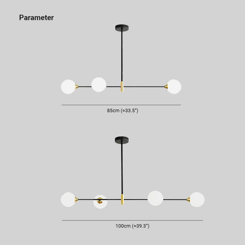 Valentina Suspension Linéaire Minimaliste, Metal/Verre, Blanc, Chambre