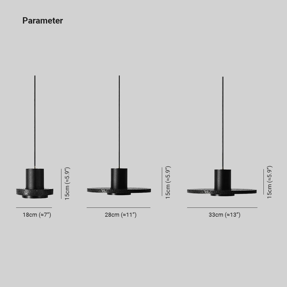 Arisha Suspension Cylindre Moderne, Pierre, Noir, Chambre