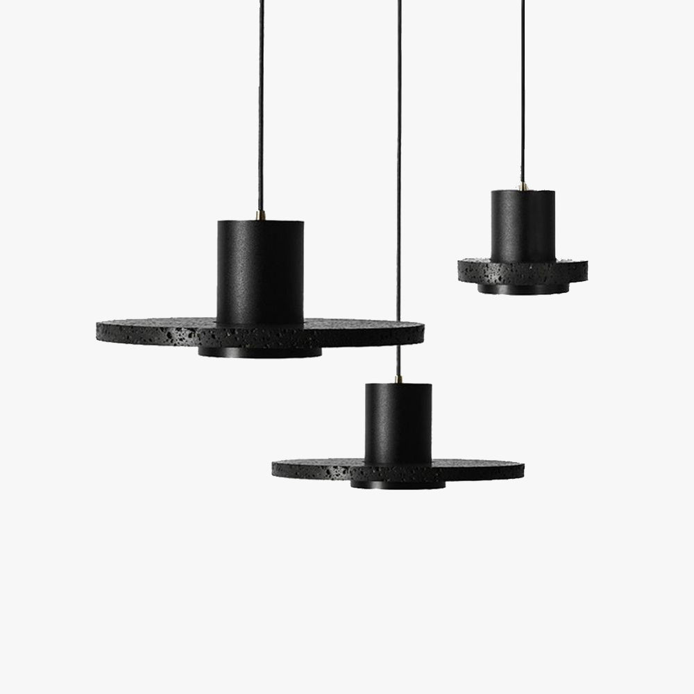 Arisha Suspension Cylindre Moderne, Pierre, Noir, Chambre