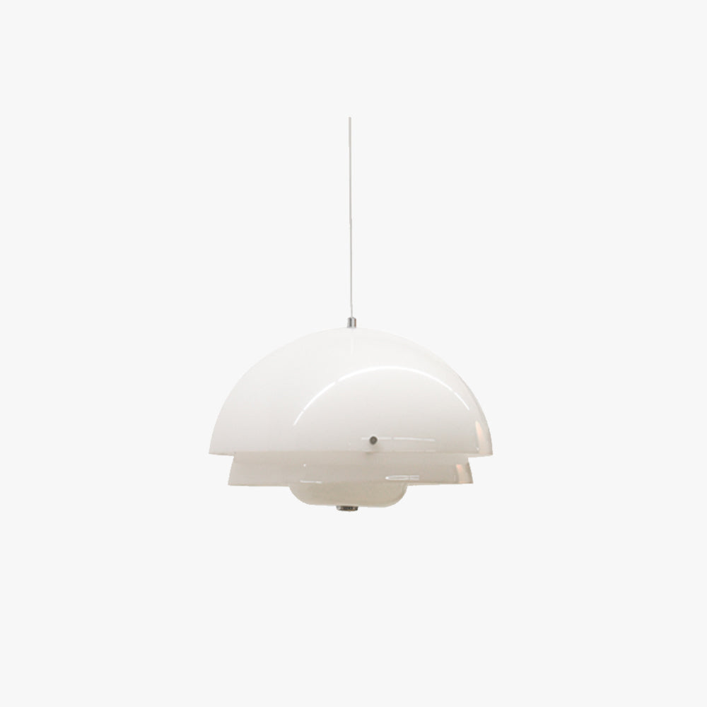 Valentina Suspension Dôme Moderne, Métal/Verre, Argent, Salon