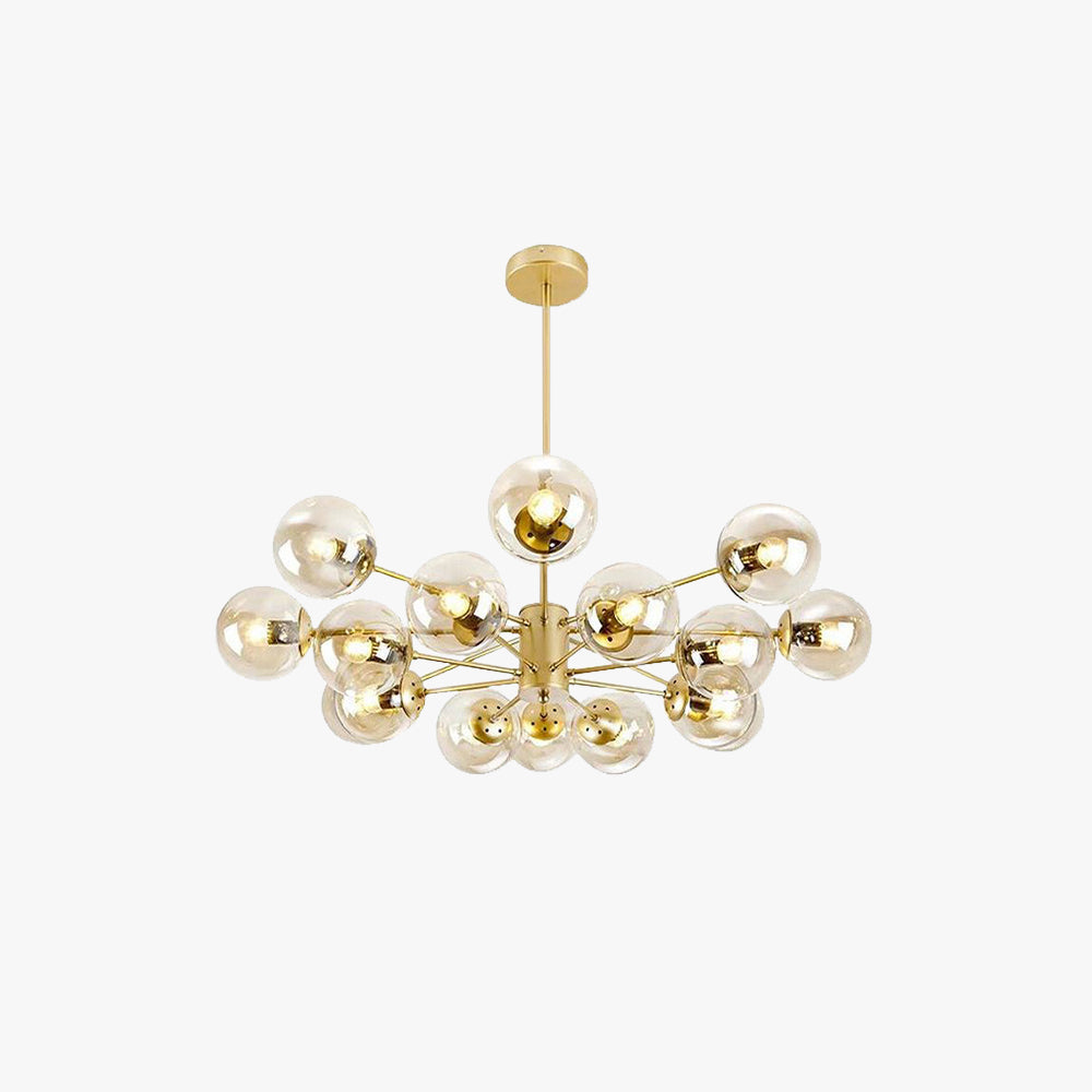 Valentina Suspension Multi Retro, Metal/Verre, Noir/Or, Salon
