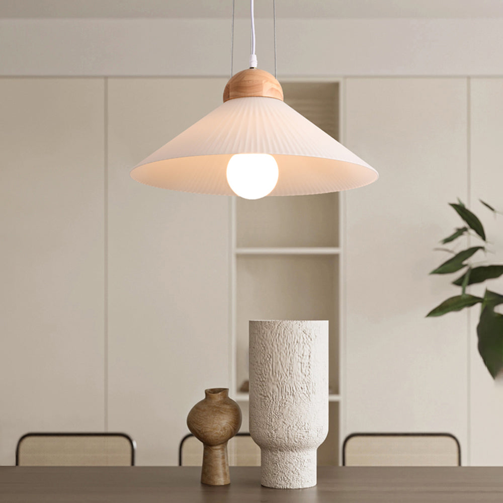 Muto Suspension Bol Moderne, Bois/Verre, Marron, Salon