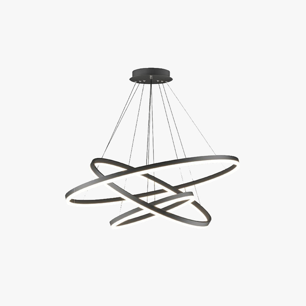 Arisha Suspension Anneau Moderne, Métal/Acrylique, Noir/Blanc, Salon