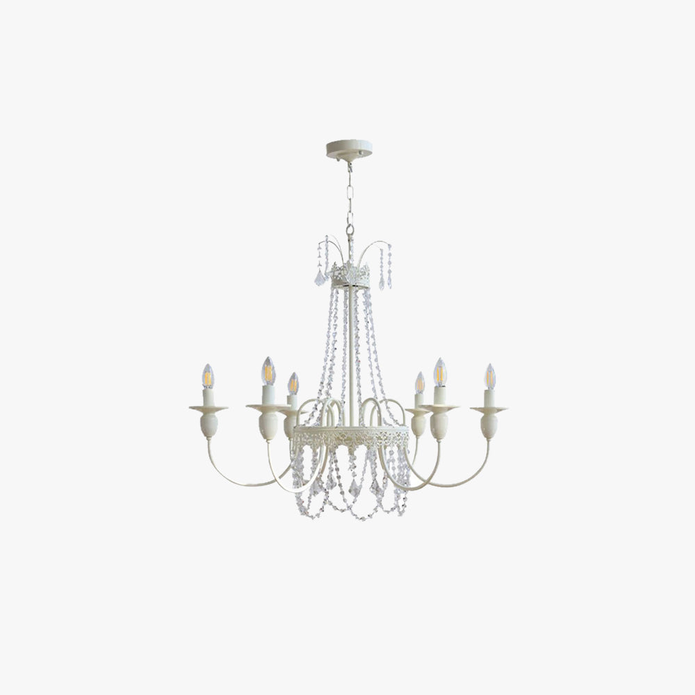 Sliva Lustre Lanterne Retro, Metal/Cristal, Blanc, Salon