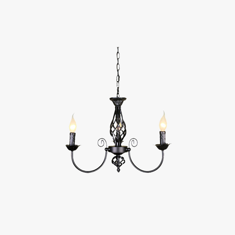 Sliva Lustre Lanterne Retro, Metal/Verre, Blanc/Noir, Salon