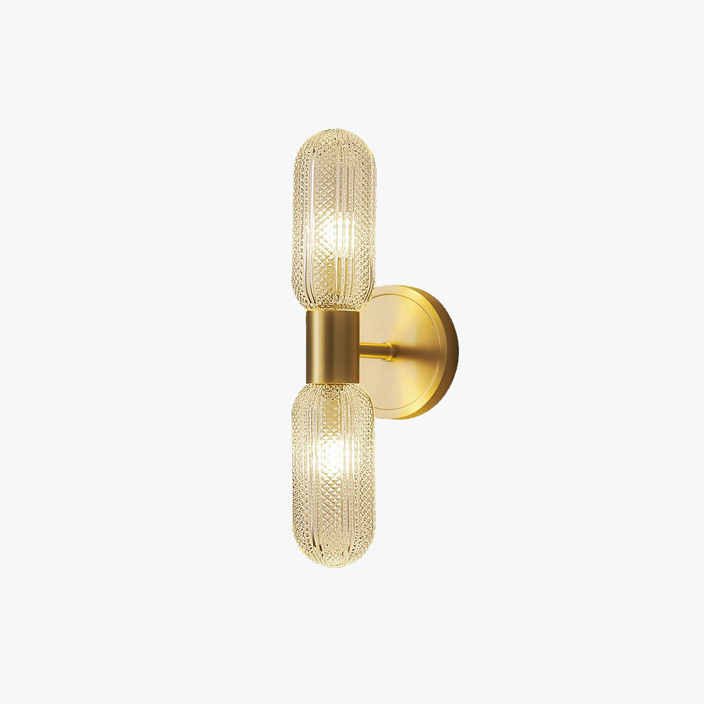 Valentina Applique Murale Luxe à Double Lumières, Métal/Verre, Or, Chambre