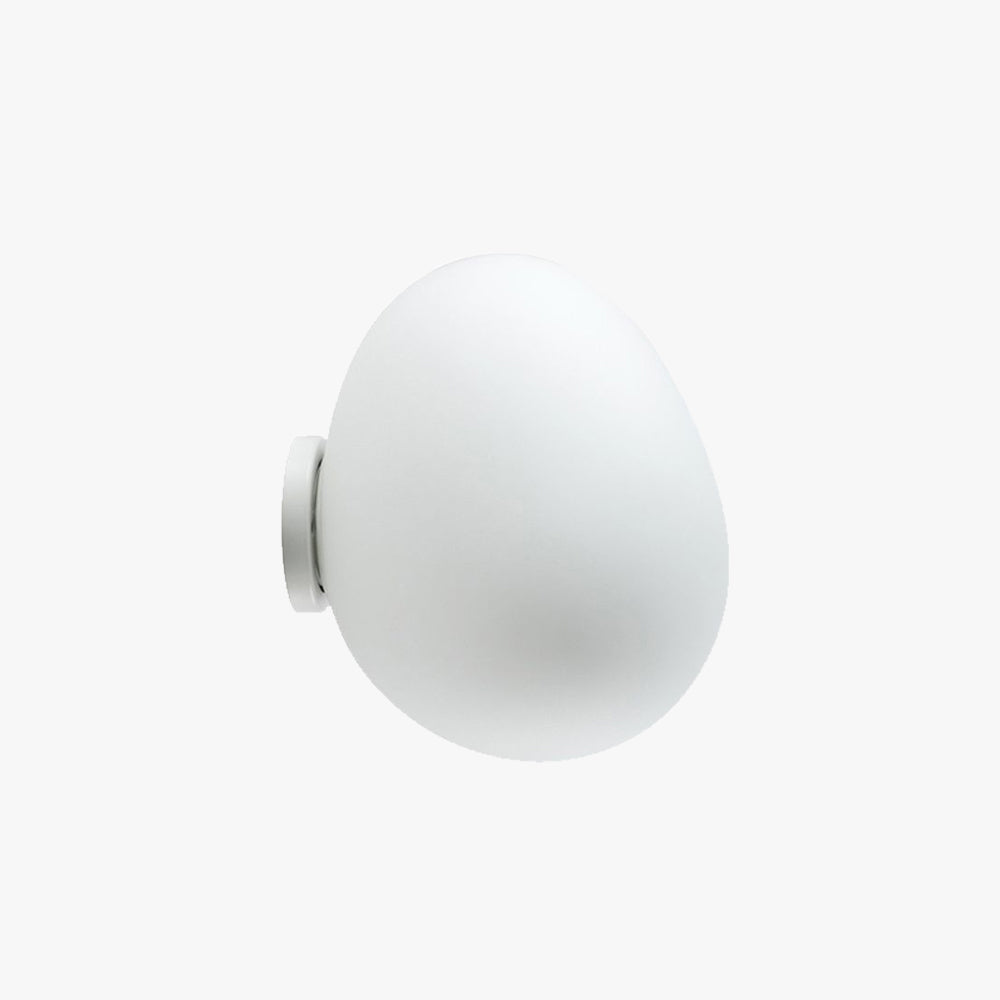 Valentina Applique Murale en Forme d'œuf Moderne, Métal/Verre, Blanc, Salon