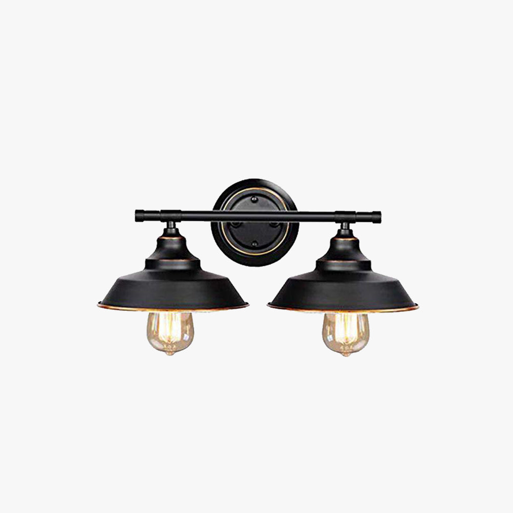 Silva Applique Plateau Murale Rétro, Métal, Noir, Salon/Chambre