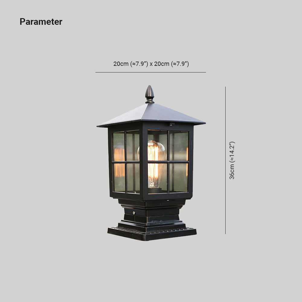 Silva Pfostenlampe in Laternenform, L 35CM